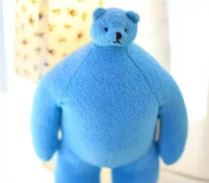 Cute funny muscle bear plush toy with tiny head and big body soft stuffed doll gift.