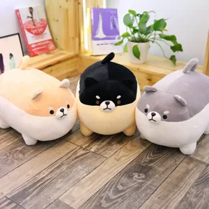Cute chubby Shiba Inu Corgi plush toy pillow, soft stuffed animal doll for kids sleeping.