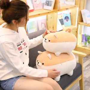 Cute shiba inu plush toy and soft hugging pillow for kids and girls, comfortable home decor.