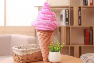 Lindo cojin de peluche con cono de helado juguete suave relleno decoracion de sofa infantil.