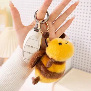 Simpatico portachiavi ape di peluche con custodia per chiavi auto ciondolo borsa morbido