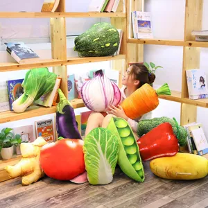 Simulation Vegetable and Fruit Plush Pillow Cute Stuffed Toy Office Chair Cushion Home Sofa Decor