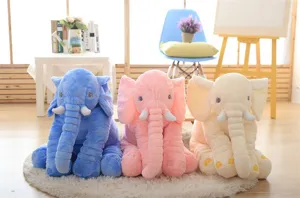 Cute elephant plush toy, soft stuffed animal pillow for kids, cozy bedroom decor gift.