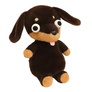Adorable peluche teckel douce animal en peluche oreiller chien poupée de dessin animé cadeau