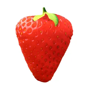 Cute strawberry plush pillow soft fruit cushion stuffed doll for home and office sofa decor
