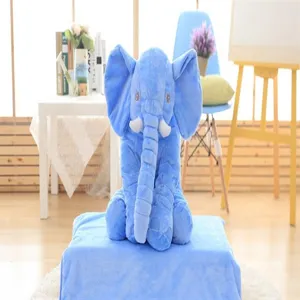 Cute blue elephant plush toy pillow, soft stuffed animal gift for kids and girls.