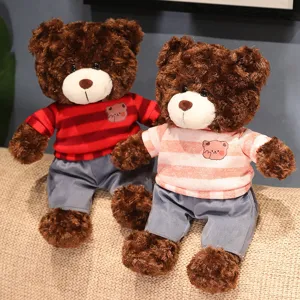 Cute small sweater teddy bear plush toy soft stuffed doll for children comforting sleeping companion