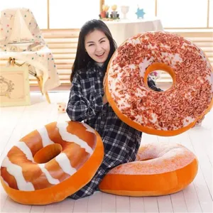 Soft creative simulation donut plush pillow chocolate cushion office nap toy gift