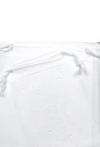 Borsa di stoccaggio impermeabile con coulisse opaca CPE vista dettagliata, busta in plastica