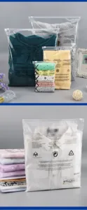 Thickened frosted plastic zipper storage bags for clothing and travel organizer packing.