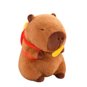 Schattige capybara pluche pop met frietjes zacht dier speelgoed cadeau voor kind