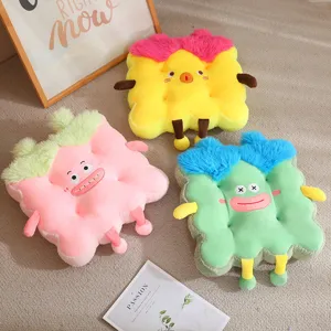 Thickened plush cartoon cushion for students and office chairs, warm and comfortable.