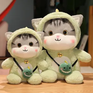 Cute Pet Cat Plush Toy Soft Stuffed Animal Dinosaur Bunny Unicorn Hooded Doll Children Day Gift