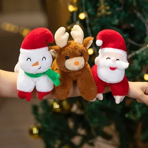 Weihnachten Plüsch Klapparmband süßer Schneemann Rentier Weihnachtsmann Armband Spielzeug