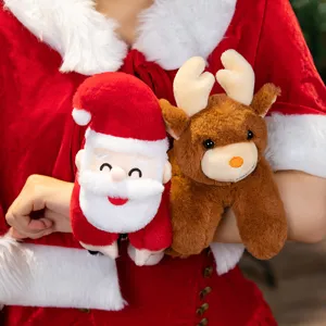 Weihnachten Klapparmband Plüschtier süßer Weihnachtsmann Rentier Armband für Kinder Party Geschenke