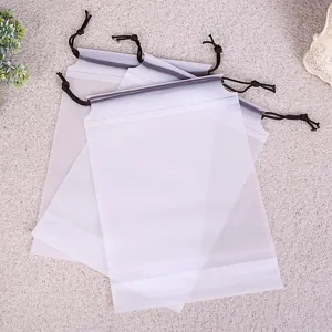 Bolsas cordon plastico mate para ropa viaje almacenamiento, sobres transparentes.