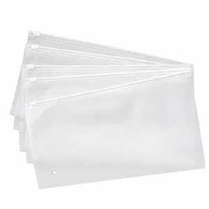 Thickened PE Frosted Zipper Bag Transparent Packing Storage Bag for Clothes Towels Socks