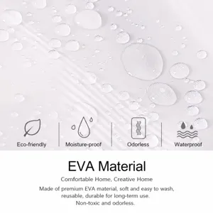 Transparent EVA dust cover fabric detail, waterproof and moisture-proof garment bag material.