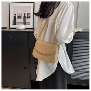 Korean style minimalist women shoulder bag fashion casual crossbody bag chic beige design