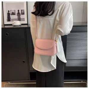 Stylish pink crossbody shoulder bag with premium metal hardware for women everyday use
