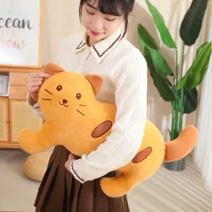 Cute baguette cat plush toy, soft stuffed bread kitty pillow doll for girls birthday gift.