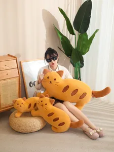 Cute baguette cat plush toy detail showing soft bread cat pillow and funny plush doll design.