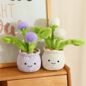 Vaso Tarassaco Peluche Carino Imbottito Vaso di Fiori Ornamentale per Decorazione