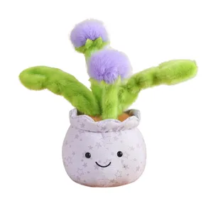 Simpatico peluche tarassaco pianta in vaso giocattolo per ufficio scrivania decoro