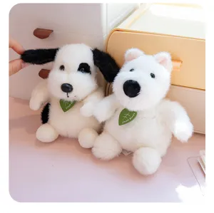 Cute puppy plush toy palm-sized stuffed animal soft doll desktop car decoration gift