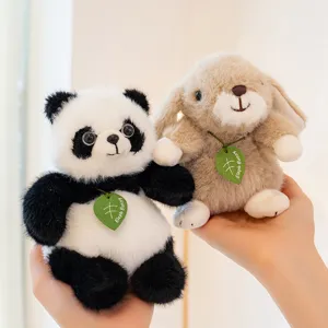 Cute Animal Panda Bunny Dog Cat Plush Toy Miniature Stuffed Doll Car Dashboard Ornament Kids Gift