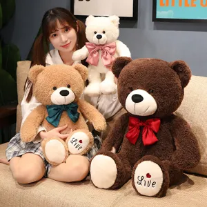 Simpatico orsacchiotto di peluche con papillon morbida bambola bambina cuscino regalo