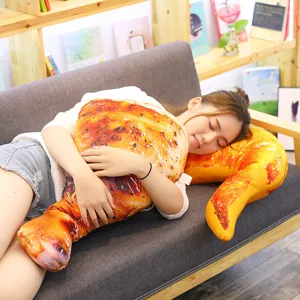 Giant fried chicken leg plush pillow funny food cushion soft toy cozy home decor gift 1pc