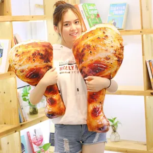 Giant fried chicken leg plush pillow funny food cushion soft toy for kids birthday gift