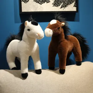 Simulazione cavallo peluche in piedi giocattolo simpatico pony bambola regalo.