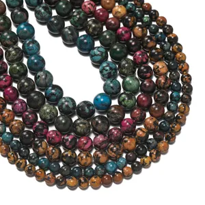 Colorful African turquoise loose round beads for DIY handmade bracelets, earrings, jewelry making.