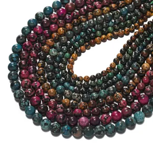 Imperial Jasper peacock stone round beads semi-finished loose beads for DIY bracelet jewelry making.