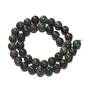 Natural peacock jasper gemstone round beads loose for DIY bracelet jewelry making