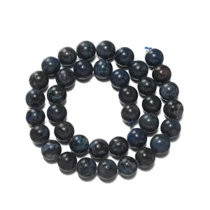 Natural peacock stone round bead strands, perfect for handmade DIY bracelets and earrings.