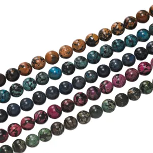 Multicolor gemstone round beads loose strands for DIY handmade jewelry making bracelets