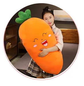 Cute carrot plush pillow soft stuffed vegetable cushion lovely toy for home decoration kids gift