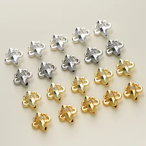 Goud en zilver lelie kristal kraal bedel voor DIY armband ketting sieraden maken.