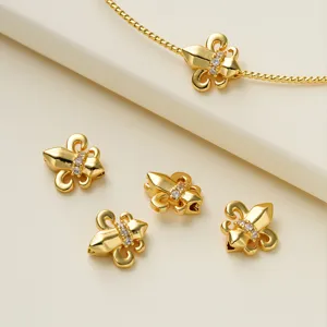 18K Verguld Zirkoon Lelie Kraal DIY Sieraden Accessoires voor Armband Ketting Maken