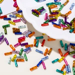 Colorful twisted glass tube beads bulk for DIY jewelry making bracelets and crafts supplies.