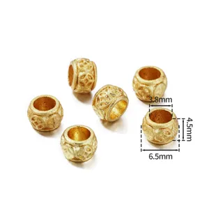 Goldfarbene Kürbis-Abstandshalter Perlen Detailansicht ideal für DIY Schmuck und Armbänder.