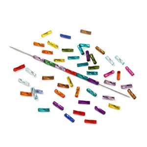 Colorful twisted glass bugle beads for DIY jewelry making, assorted straight hole tube beads.