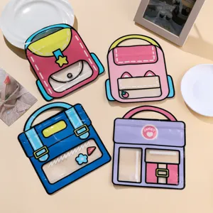 Dopamine Cartoon Geschenktüten Plastik Snack Verpackungsbeutel Set in bunten Farben.