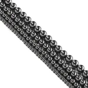 Black hematite magnetic round beads loose beads for DIY jewelry making bracelets 100c