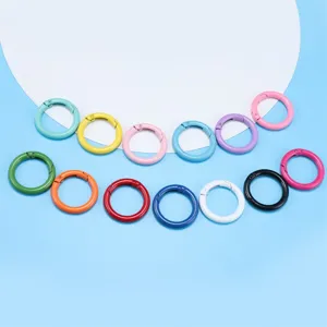 Kleurrijke metalen veer O-ringen set, snoepkleurige snap haak sleutelhanger DIY accessoires.