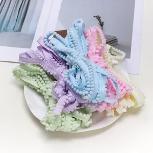 Colorful polyester pom-pom fringe trim, decorative pompom ribbon for DIY crafts, sewing and gift.