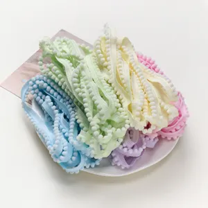 Colorful pom pom trim bobble ribbon 5 yards for DIY sewing crafting garment apparel decor accessories